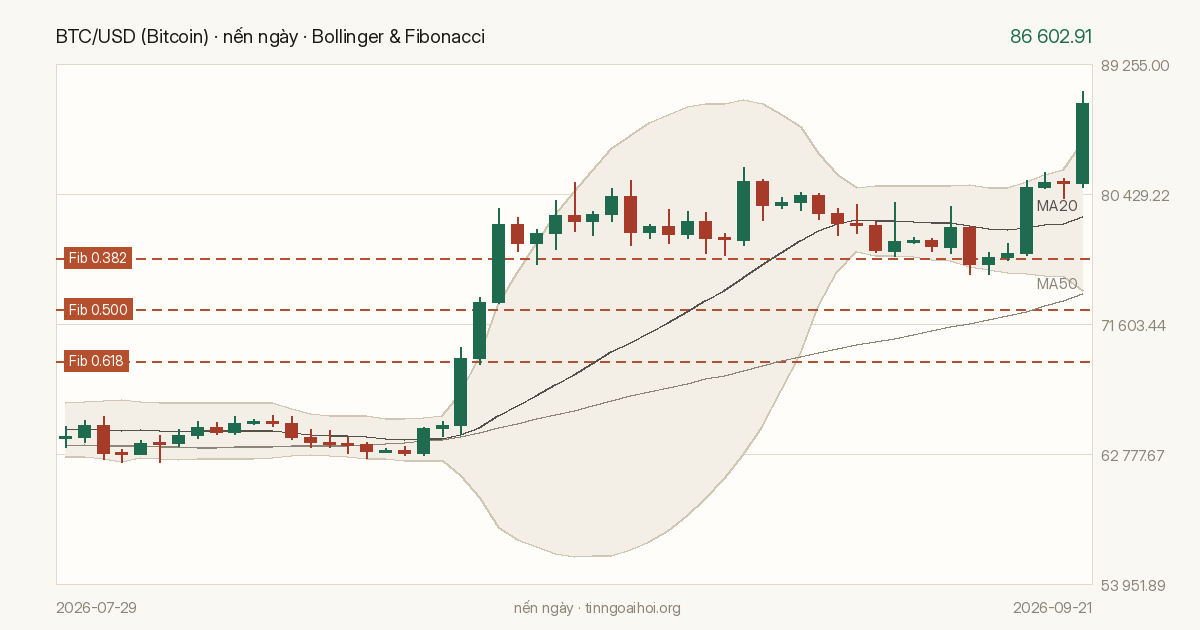 Biểu đồ giá BTC/USD (Bitcoin)